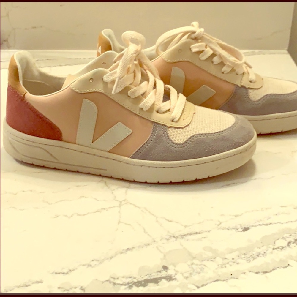 Veja Women's Sneakers in Cream, Pink, Gray and Rust